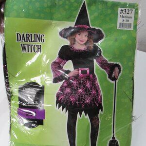 Darling Witch Black Purple Spider Web Halloween Costume Hat Kids Med 8/10